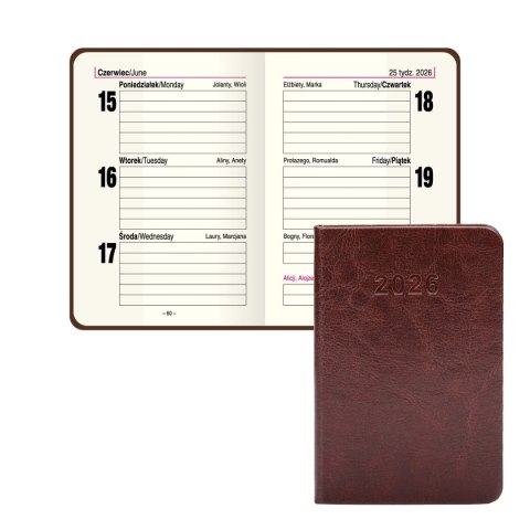 Kalendarz książkowy (terminarz) Premium Lux B7 Press (tygodniowy)