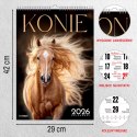 Kalendarz ścienny 16 stron wieloplanszowy A3 Press (konie)
