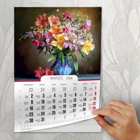 Kalendarz ścienny A4 BUKIETY A4 x 300mm Press (5904830713442)