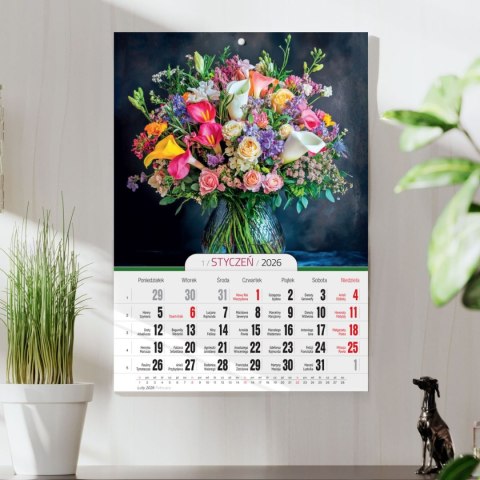 Kalendarz ścienny A4 BUKIETY A4 x 300mm Press (5904830713442)