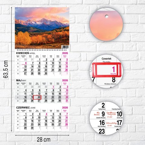 Kalendarz ścienny GÓRY 310mm x 790mm Press