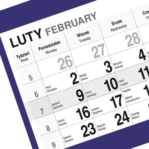 Kalendarz ścienny PLAŻA A4 210mm x 450mm Press