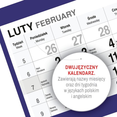 Kalendarz ścienny PLAŻA A4 210mm x 450mm Press