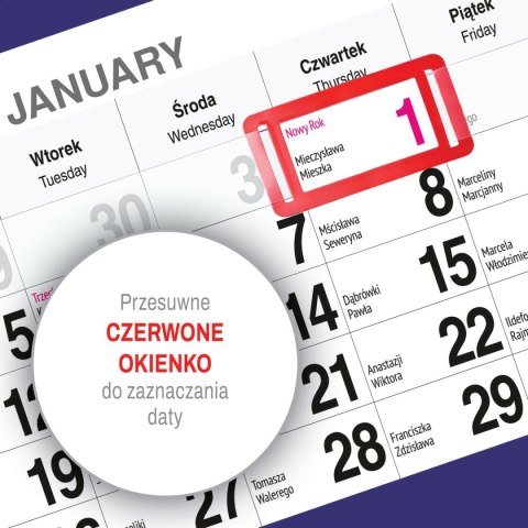 Kalendarz ścienny PLAŻA A4 210mm x 450mm Press