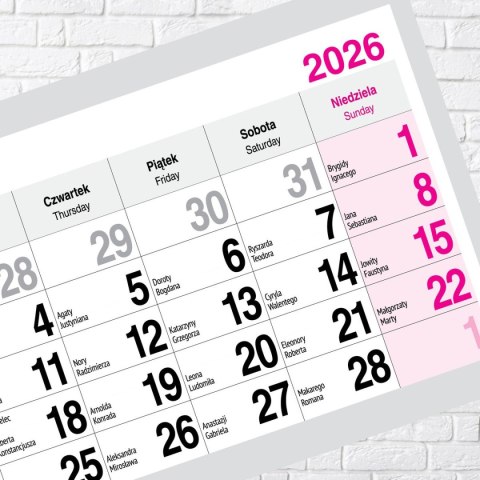 Kalendarz ścienny PREMIUM trójdzielny A4 Press (ŁÓDŹ)