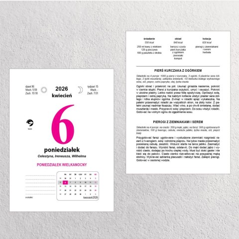 Kalendarz ścienny ZDZIERAK FAMILIJNY A5 Press