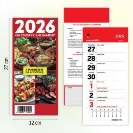 Kalendarz ścienny na lodówkę z magnesem 120mm x 270mm Press (kulinarny)