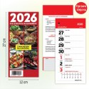 Kalendarz ścienny na lodówkę z magnesem 120mm x 270mm Press (kulinarny)