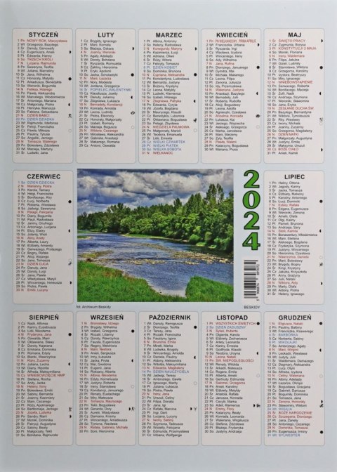 Kalendarz ścienny plakietka A4 250mm x 350mm Beskidy