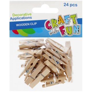 Klamry naturalna 24 szt Craft with Fun (521623)