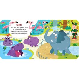 Książka dla dzieci Zwierzęta w zoo. Duże puzzle Aksjomat