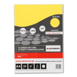 Etykieta samoprzylepna kółka 40 mm A4 biały Emerson (ETOKBIA002x025x010)