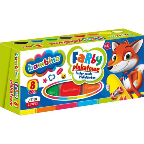 Farby plakatowe 8 kol 20ml kolor: mix 20ml 8 kolor. St.Majewski