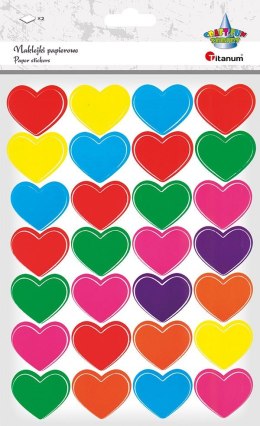 Naklejka (nalepka) Craft-Fun Series Serca duże , mix kolorów Titanum