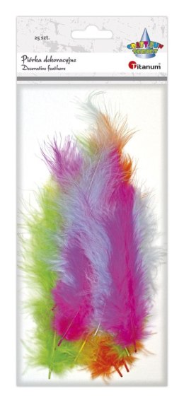 Piórka Craft-Fun Series jaskrawe kolory mix 25 szt Titanum