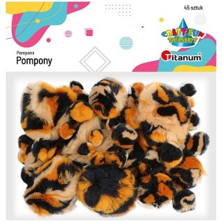 Pompony Craft-Fun Series cętki tygrysa brązowy 45 szt Titanum (16073E)