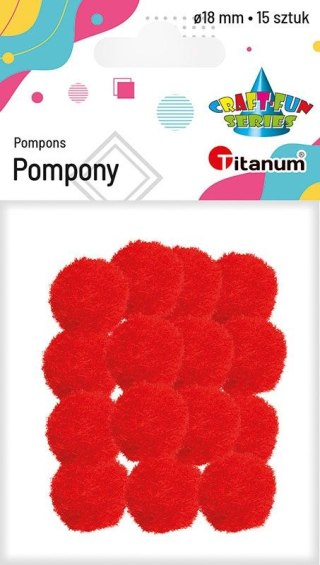 Pompony Craft-Fun Series czerwone 15 szt Titanum