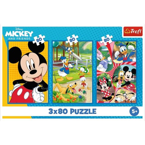 Puzzle Myszka Miki Ekipa Myszki Miki 3x80 el. Trefl (34887)