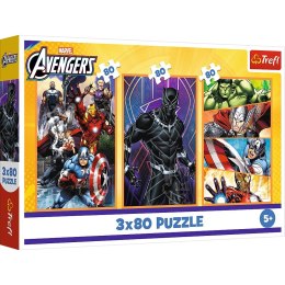 Puzzle Avengers Dni pełne akcji 3x80 el. Trefl (34883)