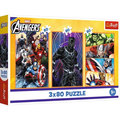 Puzzle Avengers Dni pełne akcji 3x80 el. Trefl (34883)