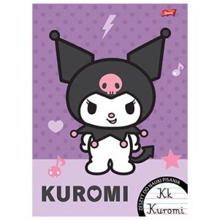 Zeszyt A4 Kuromi do nauki pisania 32k. 70g podwójna linia kolor Unipap