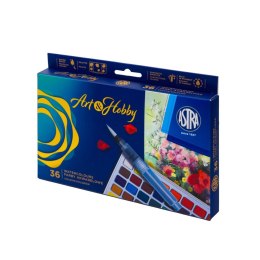 Farby akwarelowe z pedzęlkiem i paletką 36 kolor. Astra (602124006)