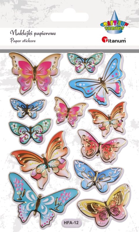 Naklejka (nalepka) Craft-Fun Series wypukła Motyle Titanum (HFA-012)
