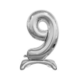 Balon gumowy Beauty&Charm cyfra stojąca srebrna Srebrny Godan (BC-ASS9)