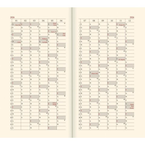 Kalendarz książkowy (terminarz) A6 Lucrum (TS11)