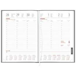 Kalendarz książkowy (terminarz) CZARNY aluminium TYGODNIOWY B5 (237 B5TB)