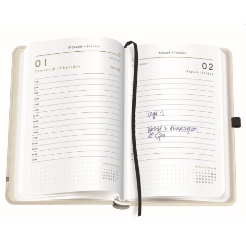 Kalendarz książkowy (terminarz) DZIENNY A5 Interdruk (METAL.SATIK)