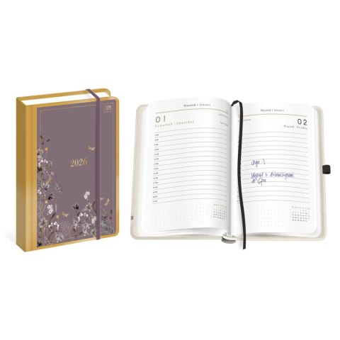 Kalendarz książkowy (terminarz) DZIENNY A5 Interdruk (METAL.SATIK)