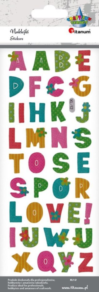 Naklejka (nalepka) Craft-Fun Series alfabet Titanum (XL12)