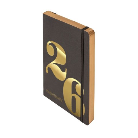 Kalendarz książkowy (terminarz) 2026 KRAFT DNS A5 Antra (ZŁOTY)