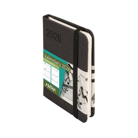 Kalendarz książkowy (terminarz) CZARNY AVANGARDA A7 Antra (2026)