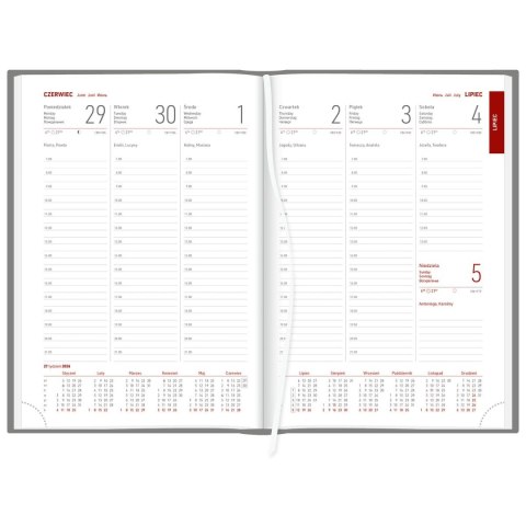 Kalendarz książkowy (terminarz) GRANATOWY aluminium TYGODNIOWY A5 (237 A5TB)
