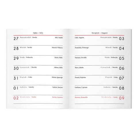 Kalendarz książkowy (terminarz) KIESZONKOWY 80mm x 105mm Interdruk (ONE COLOR)