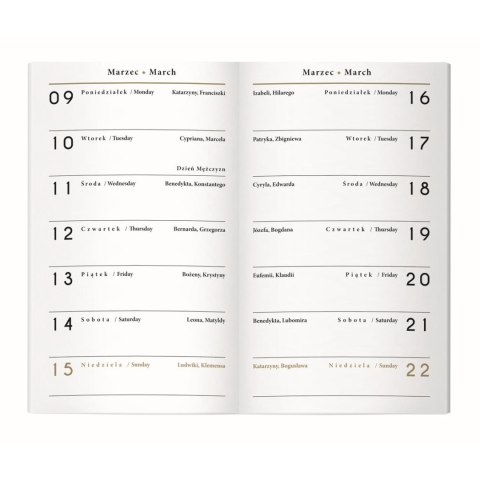 Kalendarz książkowy (terminarz) KIESZONKOWY 90mm x 155mm Interdruk (MIĘKKA OPRAWA)