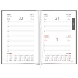Kalendarz książkowy (terminarz) SREBRNY aluminium DZIENNY B6 (237 B6DB)