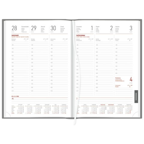 Kalendarz książkowy (terminarz) SREBRNY aluminium TYGODNIOWY B5 (237 B5TB)