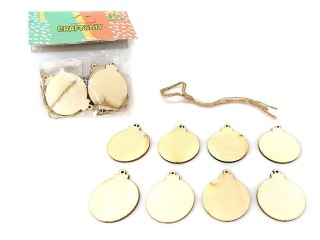 Ozdoba świąteczna zawieszki bombki drewniane 5cm One Dollar (365841)