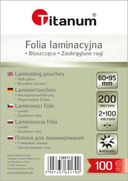 Folia do laminowania przezroczysty 100mic. [mm:] 60x95 Titanum