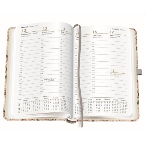 Kalendarz książkowy (terminarz) AZURE mat+uv A5 Interdruk (192K)