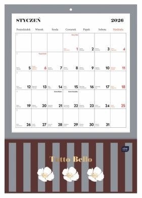 Kalendarz ścienny TUTTO 280mm x 400mm Interdruk (z kieszenią)