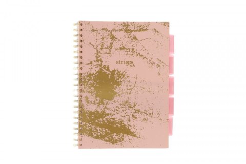 Kołozeszyt (kołonotatnik) PASTEL różowy A4 100k. 80g krata Strigo (PADS027)