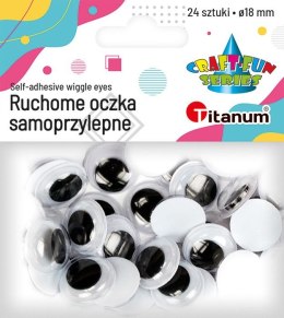 Oczka Craft-Fun Series samoprzylepne 18mm 24 szt Titanum