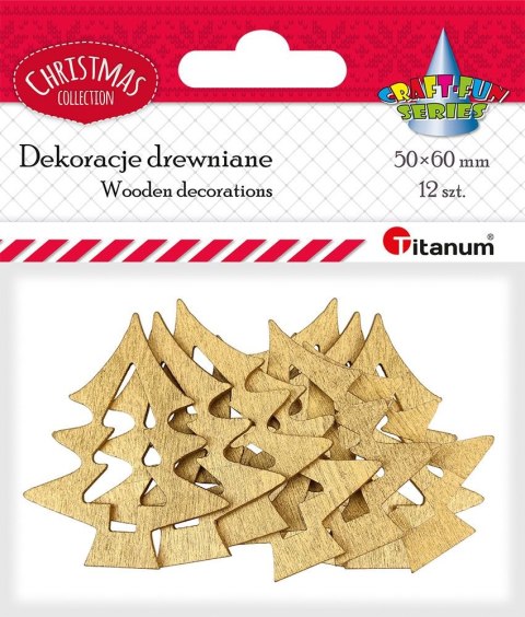 Ozdoba drewniana Craft-Fun Series Złote choinki Titanum (BJ25042701)