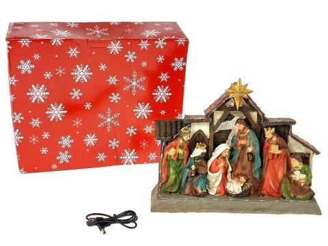 Ozdoba świąteczna szopka ze światłem LED i muzyką Adar (602533)