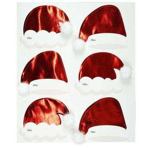 Bileciki do prezentów czapki Mikołaja (6 szt.) Arpex (NR6002)