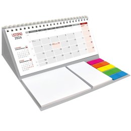 Kalendarz biurkowy miesięczny MAXI biurkowy z notesem, spiralowany 309mm x 192mm Wydawnictwo Wokół Nas (KB 054 B szary)